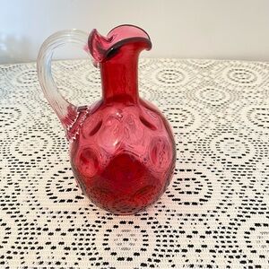 Elegant cranberry glass cruet